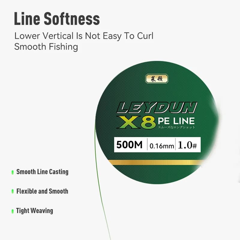 LEYDUN 500m Micro New Fishing Lines 8 Strands Braided PE Japan Smooth Multifilament Line Sea Fishing Carp Fly Wire Line Tool - Image 6