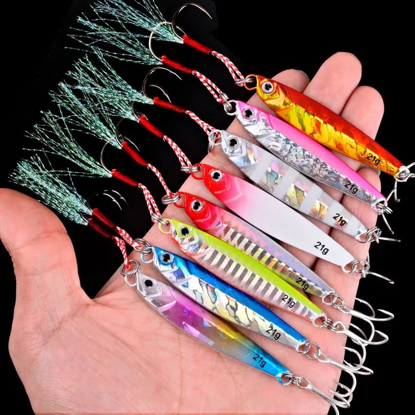 3/5/8pcs Metal Jig Fishing lure Set 7g 10g 14g 21g 28g 40g Sea Shore Casting Jigging lures Jigs Spoon Saltwater Artificial Bait - Image 1