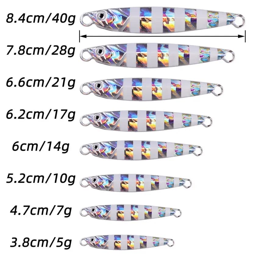 3/5/8pcs Metal Jig Fishing lure Set 7g 10g 14g 21g 28g 40g Sea Shore Casting Jigging lures Jigs Spoon Saltwater Artificial Bait - Image 3