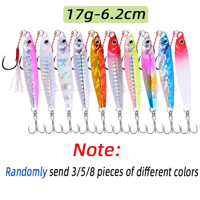 3/5/8pcs Metal Jig Fishing lure Set 7g 10g 14g 21g 28g 40g Sea Shore Casting Jigging lures Jigs Spoon Saltwater Artificial Bait variant