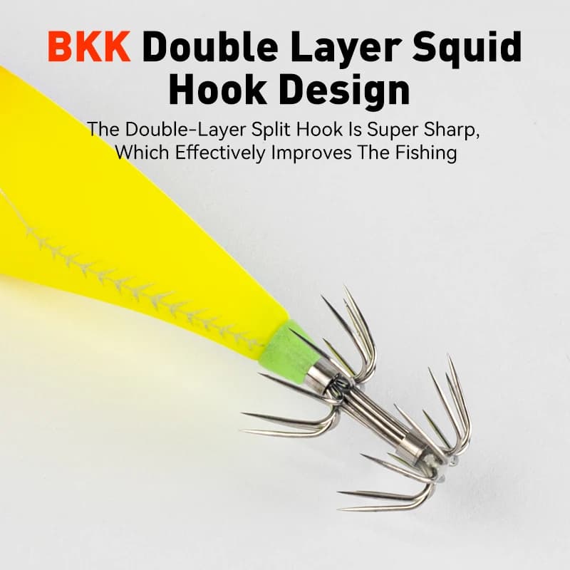 LEYDUN Luminous Horizontal Squid Jig Wood Shrimp Squid Hook 5pcs Fishing Lures LEYDUN Octopus Cuttlefish Shrimp Saltwater Baits - Image 6