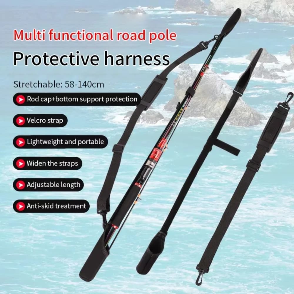 Portable Fishing Rod Storage Bag Adjustable Fishing Rod Shoulder Belt Fishing Rod Belt Protector Reel Fishing Accessories - Image 2