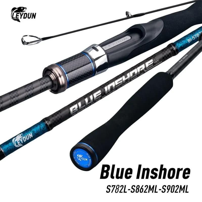 BLUE INSHORE Fishing Rods Inshore Breakwater Bass Rod S782L S862ML S902ML Saltwater Light Fast 2 Section Spinning Rods - Image 2