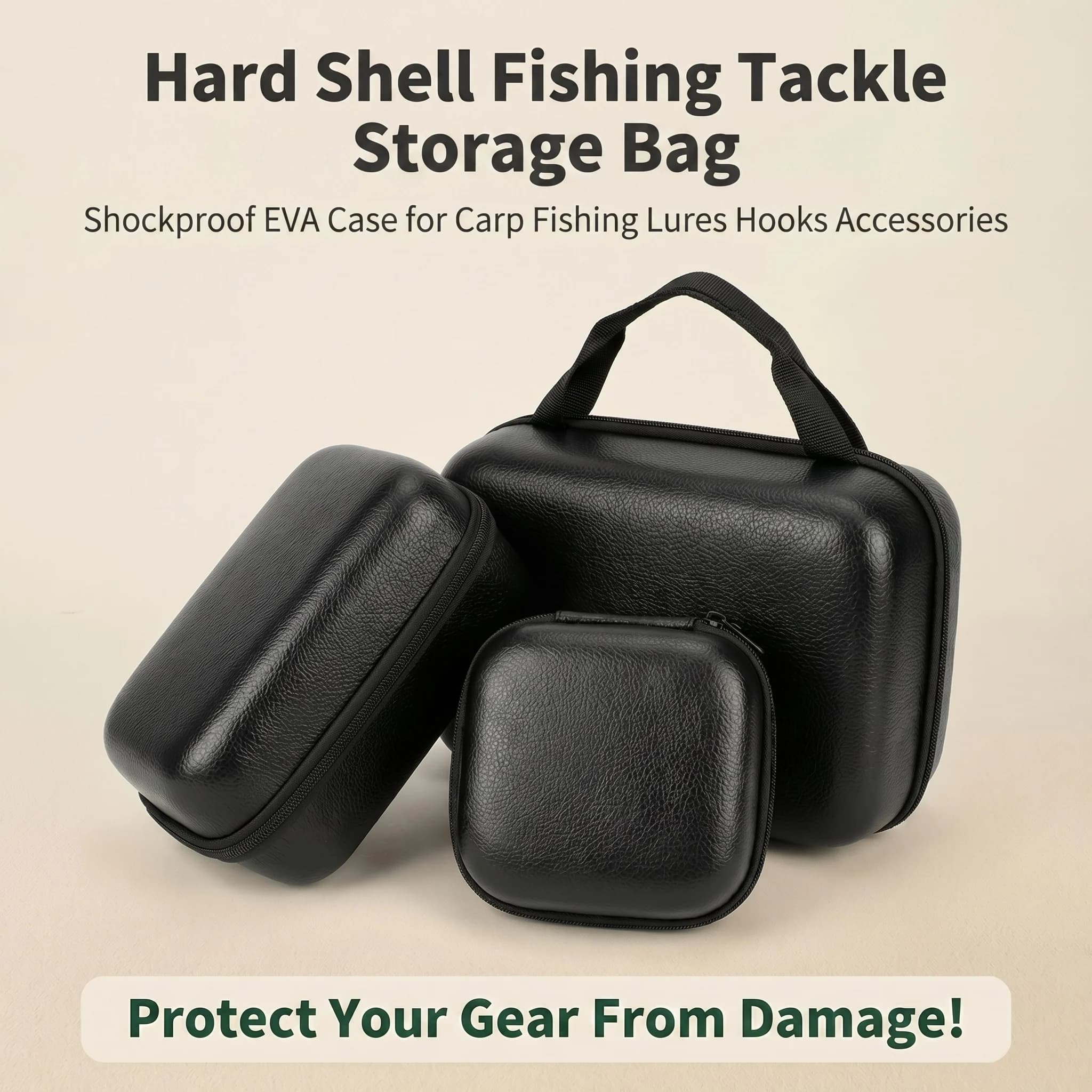 Hirisi S/M/L Spinning Fishing Bag PU Case Cover Fishing Reel Bag Shockproof Waterproof Fishing Tackle Storage Case - Image 1