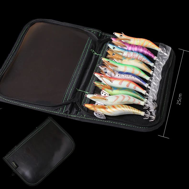 10PCS with Shrimp Bag 3D Printing 2.5 3.0 3.5 Hook Luminous Squid Jig Fishing Wood Shrimp Lure Squid Cuttlefish Jigs Lures - Image 3