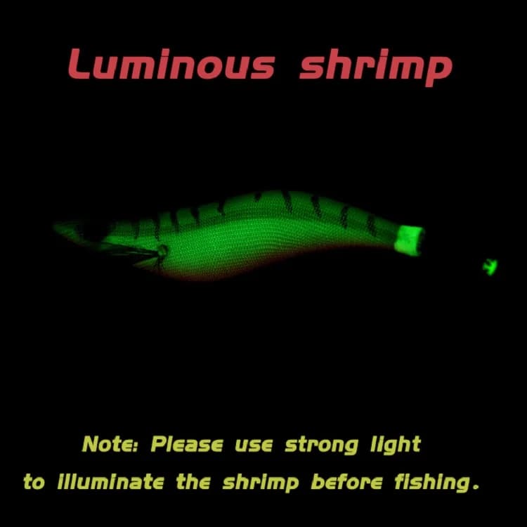 10PCS with Shrimp Bag 3D Printing 2.5 3.0 3.5 Hook Luminous Squid Jig Fishing Wood Shrimp Lure Squid Cuttlefish Jigs Lures - Image 4