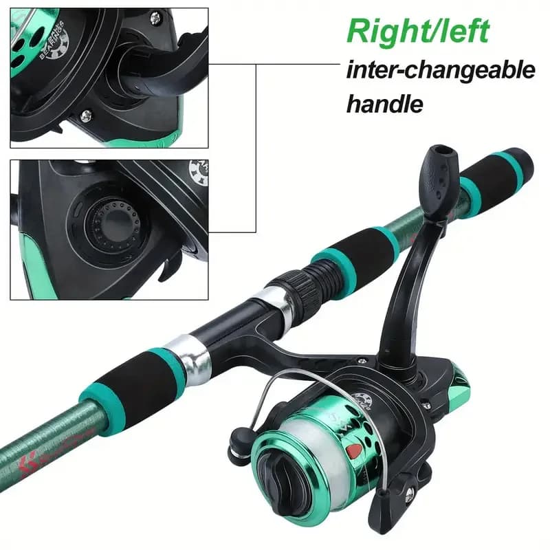 BRAVMACK Travel Telescopic Fishing Rod Full Kit Spinning Reel Baits Hooks Portable Outdoor Angling Pole Set - Image 3