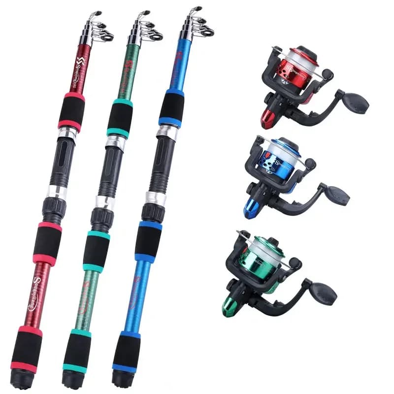 BRAVMACK Travel Telescopic Fishing Rod Full Kit Spinning Reel Baits Hooks Portable Outdoor Angling Pole Set - Image 5