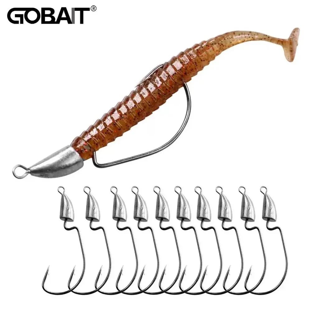 10PCS Metal Jig Head Worm Hook 3.5g 7g 10g 20g Weight Crank Fishhooks Gear Sinker Pesca for Lure Texas Rig Fishing Tackle Kit - Image 1