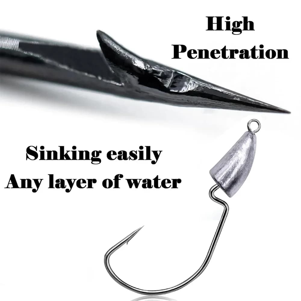 10PCS Metal Jig Head Worm Hook 3.5g 7g 10g 20g Weight Crank Fishhooks Gear Sinker Pesca for Lure Texas Rig Fishing Tackle Kit - Image 3