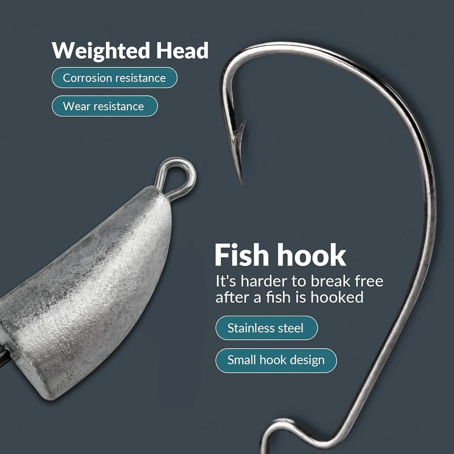 10PCS Metal Jig Head Worm Hook 3.5g 7g 10g 20g Weight Crank Fishhooks Gear Sinker Pesca for Lure Texas Rig Fishing Tackle Kit - Image 4