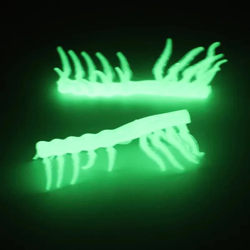 10Pcs Luminous Wooden Shrimp Legs Soft Rubber Noctilucent Shrimp Accessories Artificial Fishing Bait Fishing Tackle Parts - Image 4