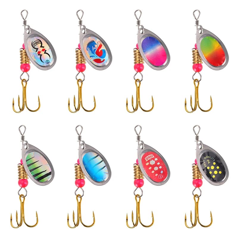 WEIHE-Metal Spoon Fishing Lures, Wobblers Spinner Bait, Sequins Lure, Feather Pesca Combo, 3.7g, 16Pcs - Image 5