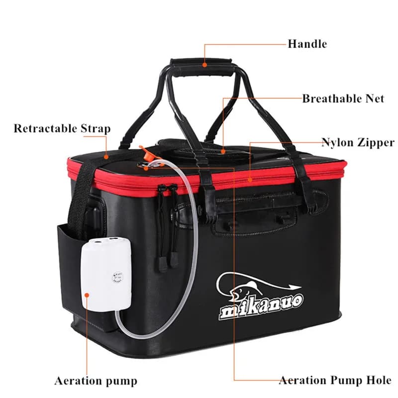 Fishing Bucket Folding Thickening Living Fish Bucket Without Oxygen Pump Portable EVA Water Tank Outdoor Fishing Live Fish Box - Image 2