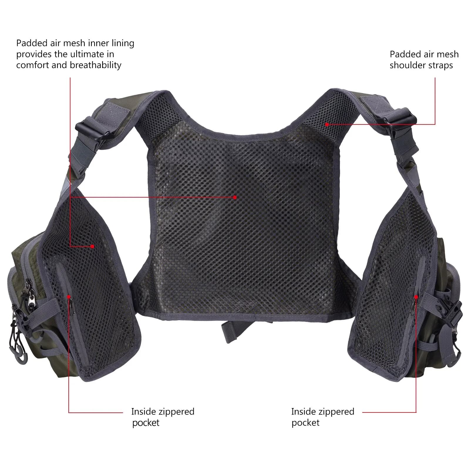 Bassdash FV08 Ultra Lightweight Fly Fishing Vest for Men and Women Portable Chest Pack One Size Fits Most - Image 5