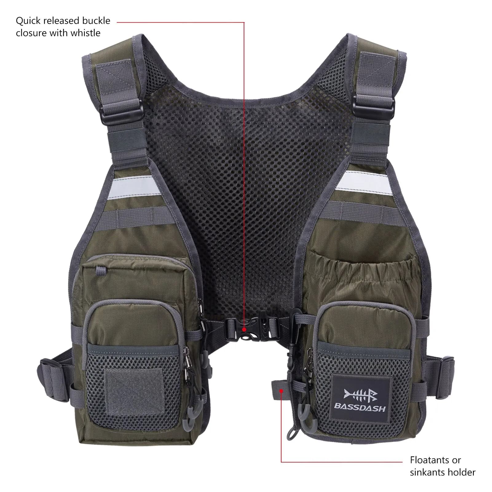 Bassdash FV08 Ultra Lightweight Fly Fishing Vest for Men and Women Portable Chest Pack One Size Fits Most - Image 6
