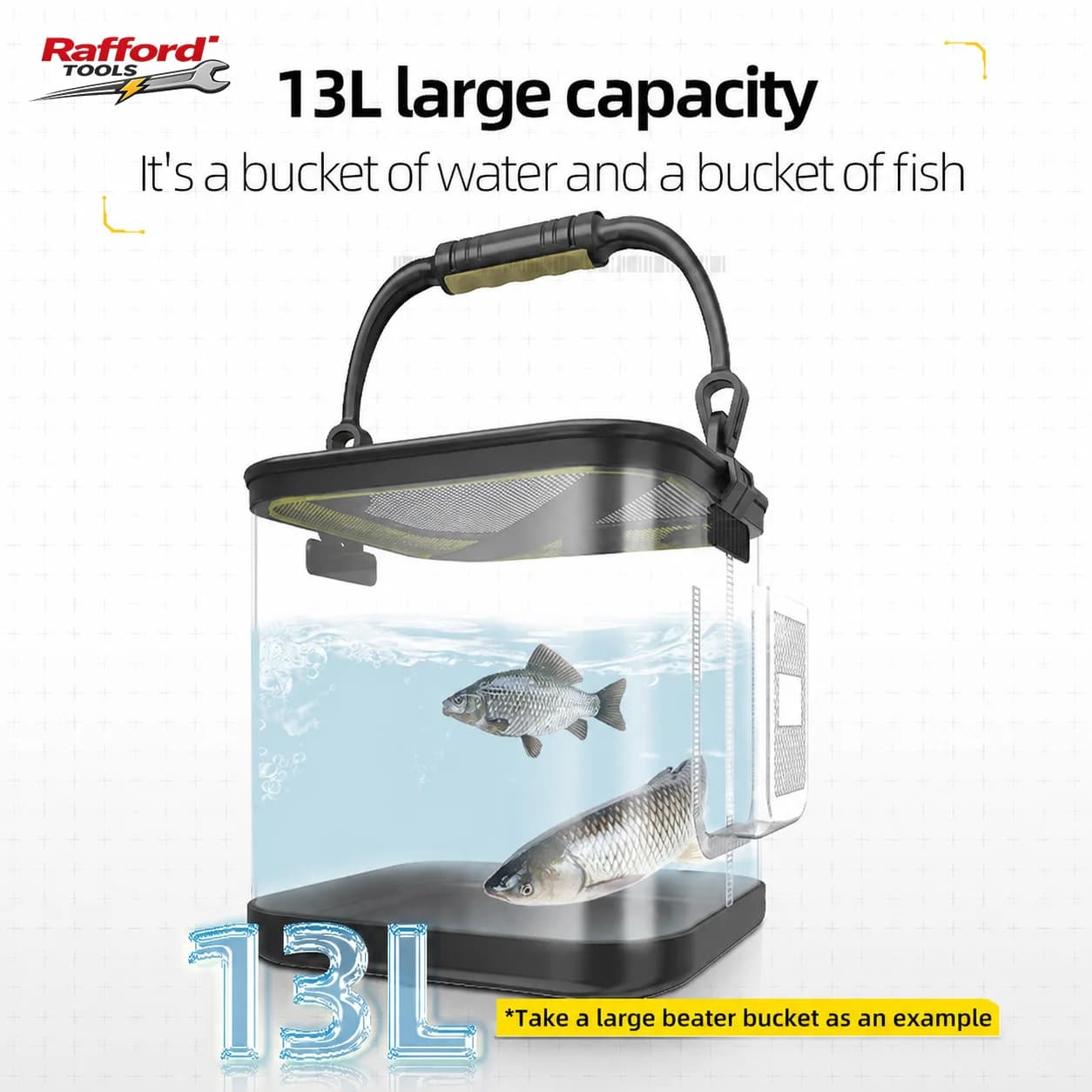 Rafford Transparent Fishing Bucket – Foldable, Multifunctional Live Fish Bucket / Fish Keeper - Image 3