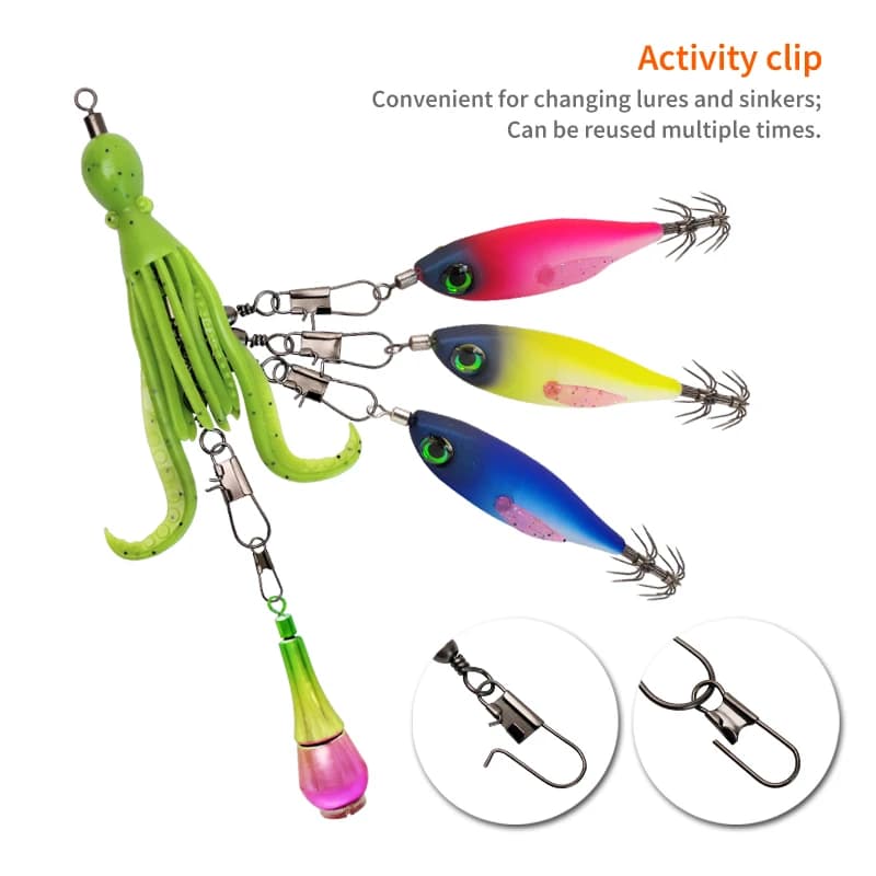 2pcs Silicone Octopus Bait Fishing Connector Pin Set Squid Jig Hook Swivels Bearing Rolling Swivel Solid Ring Tackle for Angling - Image 4