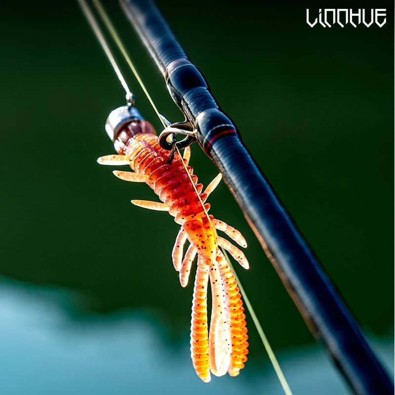LINNHUE Floating Soft Shrimp Fishing Bait NED Rig Wobblers Shrimp Swim Lure Jig Salt Silicone Swimbait with Fish Attractant - Image 1