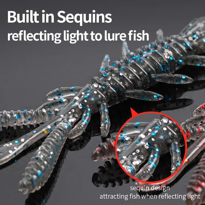 LINNHUE Floating Soft Shrimp Fishing Bait NED Rig Wobblers Shrimp Swim Lure Jig Salt Silicone Swimbait with Fish Attractant - Image 5