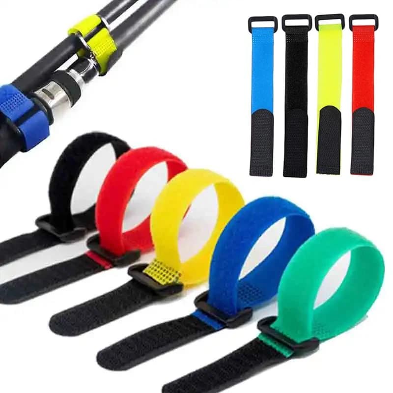 Fishing Rod Tie Holder Strap Suspender Fastener Hook Loop Ties Belt Fishing Rod Strapping Wrap Band Outdoor Fish Tool - Image 1