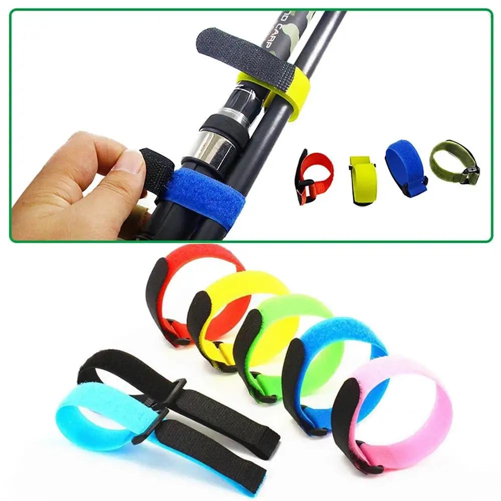 Fishing Rod Tie Holder Strap Suspender Fastener Hook Loop Ties Belt Fishing Rod Strapping Wrap Band Outdoor Fish Tool - Image 3