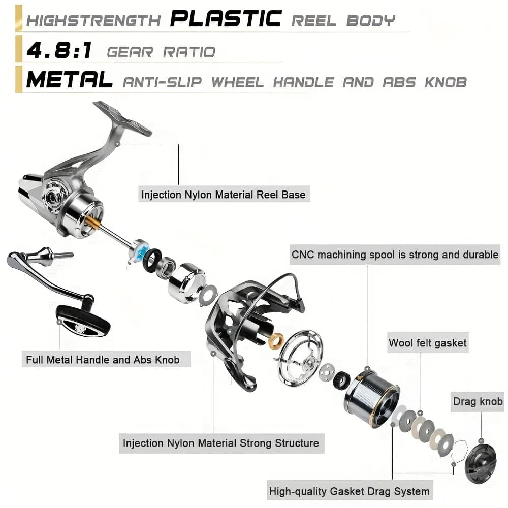 Rooblinos Stainless Steel Bearing Spinning Fishing Reel 8000 9000 10000 12000 14000 25KG Powerful Reel Saltwater Fresh Water - Image 3