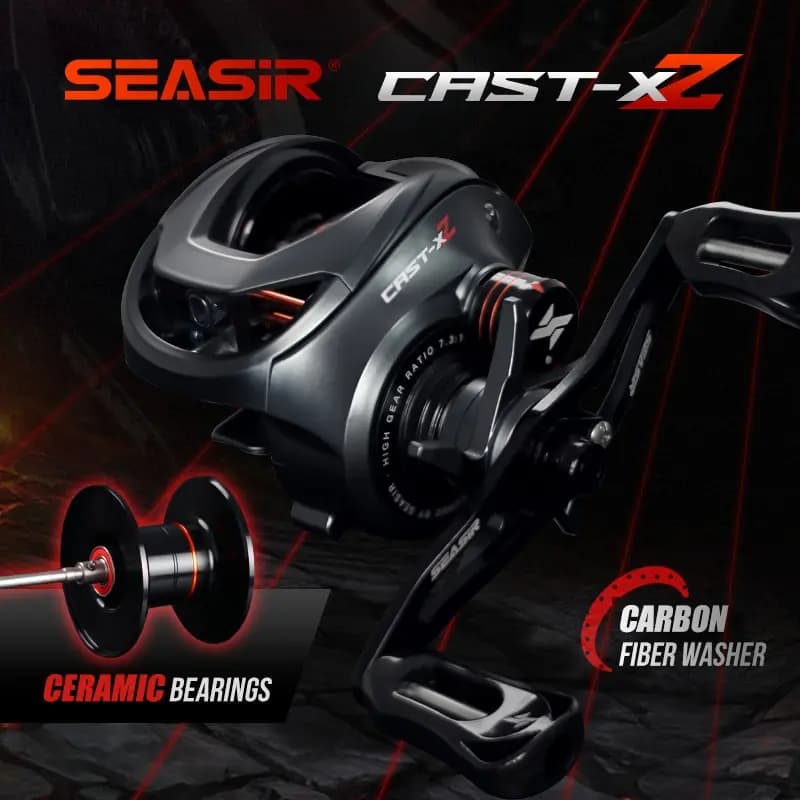 SEASIR Cast X2 Baitcasting Reel 7.3:1 Hybrid Ceramic Bearing Carbon Fiber Washer Dual Bearing System N52 Brake Fishing Reels - Image 1