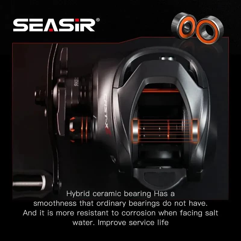 SEASIR Cast X2 Baitcasting Reel 7.3:1 Hybrid Ceramic Bearing Carbon Fiber Washer Dual Bearing System N52 Brake Fishing Reels - Image 3