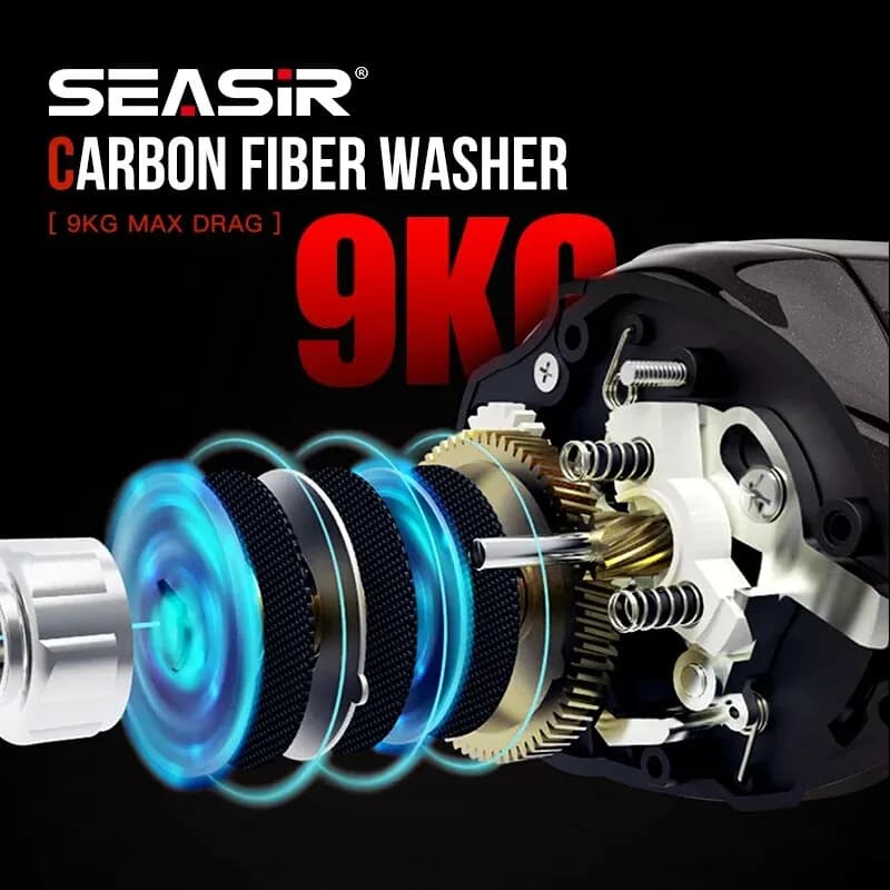 SEASIR Cast X2 Baitcasting Reel 7.3:1 Hybrid Ceramic Bearing Carbon Fiber Washer Dual Bearing System N52 Brake Fishing Reels - Image 4
