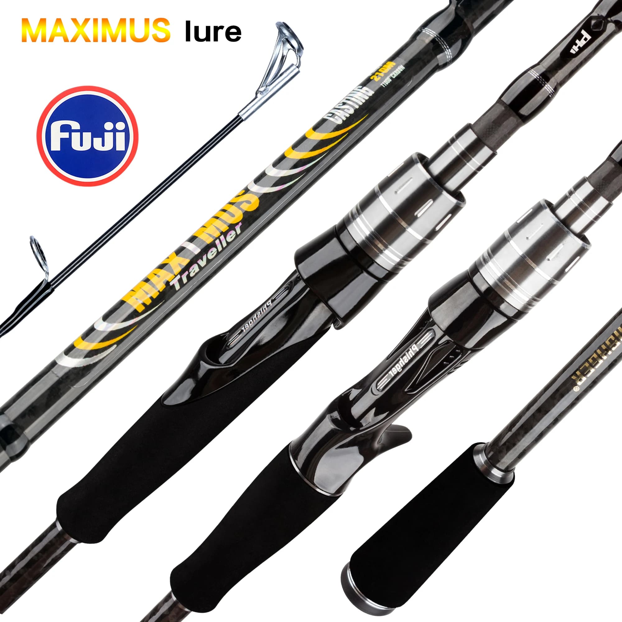 MAXIMUS Lure Fishing Rod 1.8m 2.1m 2.4m 2.7m 3.0m 30T Carbon Spinning Baitcasting FUJI Guide Travel Casting 3-35g L/M/MH BIUTIFU - Image 1