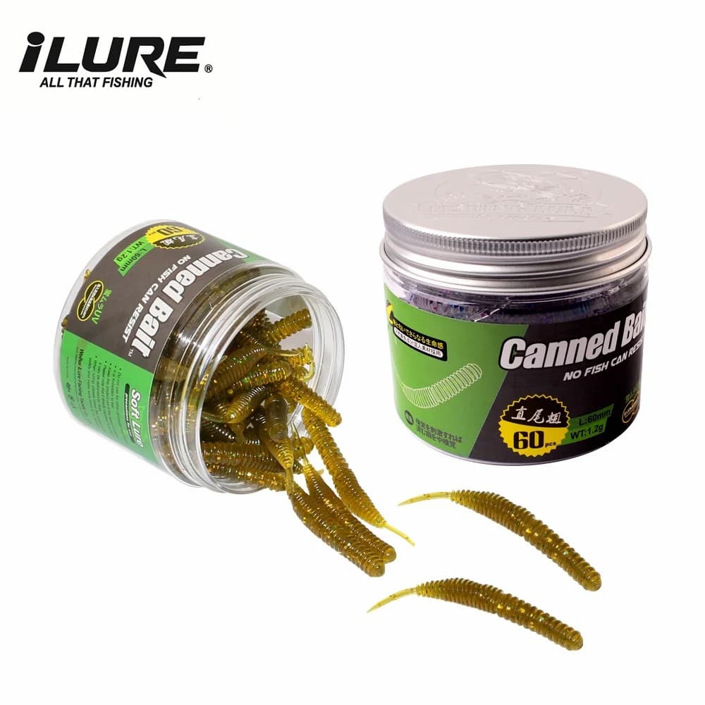 60pcs 1.2g 6cm Fishing Lure Mini Soft Worm Shrimp Jerkbait Fish Ocean Rock Lure Bass Soft Fish Smell Swimbait Soft Bait Pesca - Image 1