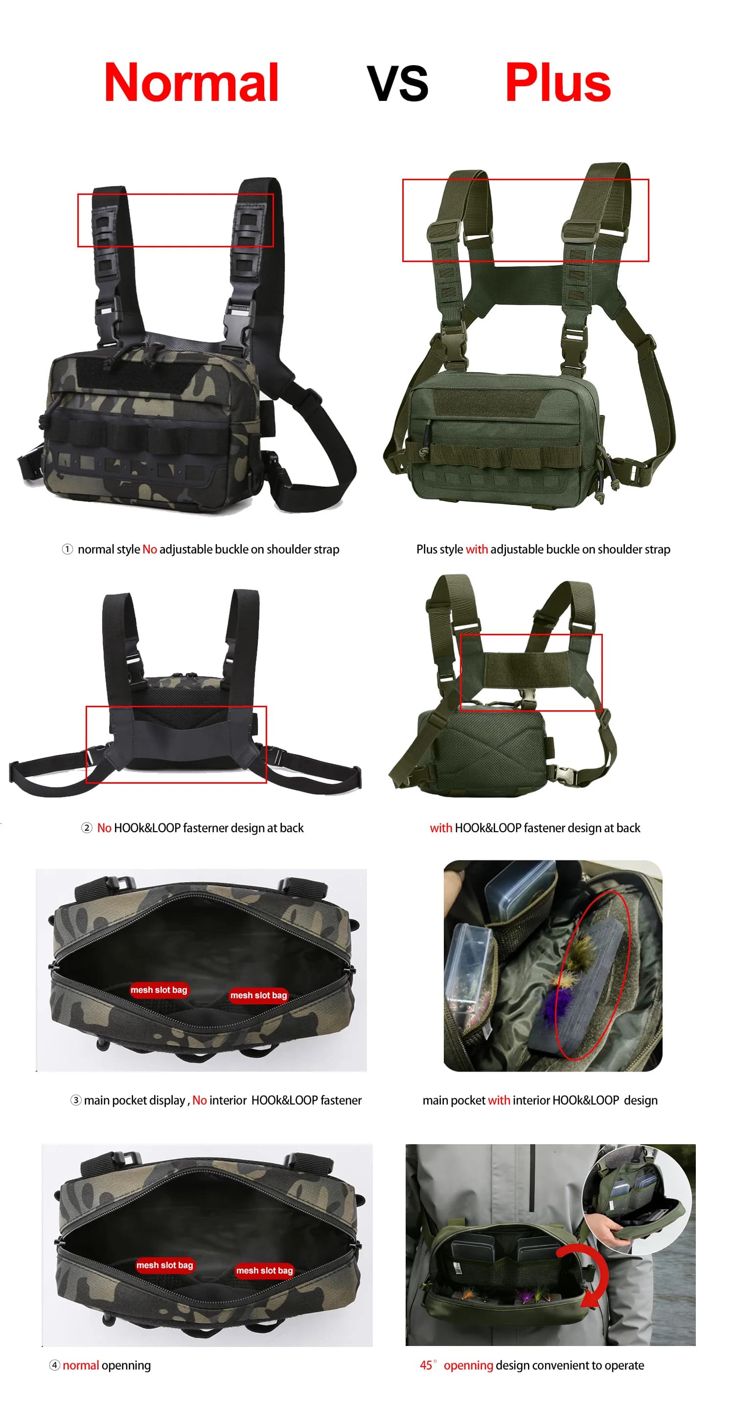 Fishing Vest Bag Men's Camo Fishing Lures Utility Tackle Chest Bags Waist Pack Outdoor Mountaineering Camping Hiking Hunting - Image 6