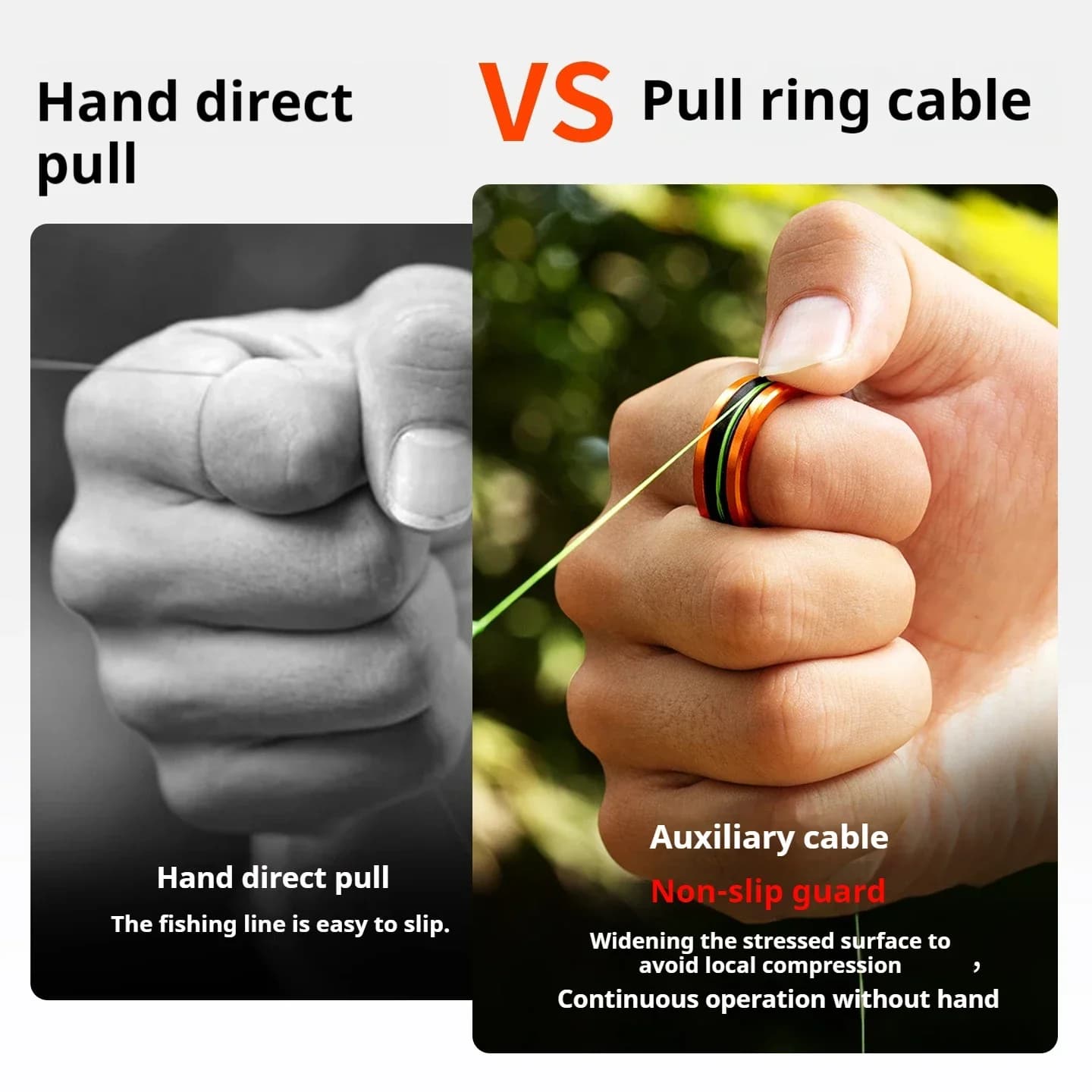 1pc/2pcs Alloy cable ring Fast line cutting Anti-slip Protect hands/fishing reel Tighten the leader knot fishing tools - Image 2
