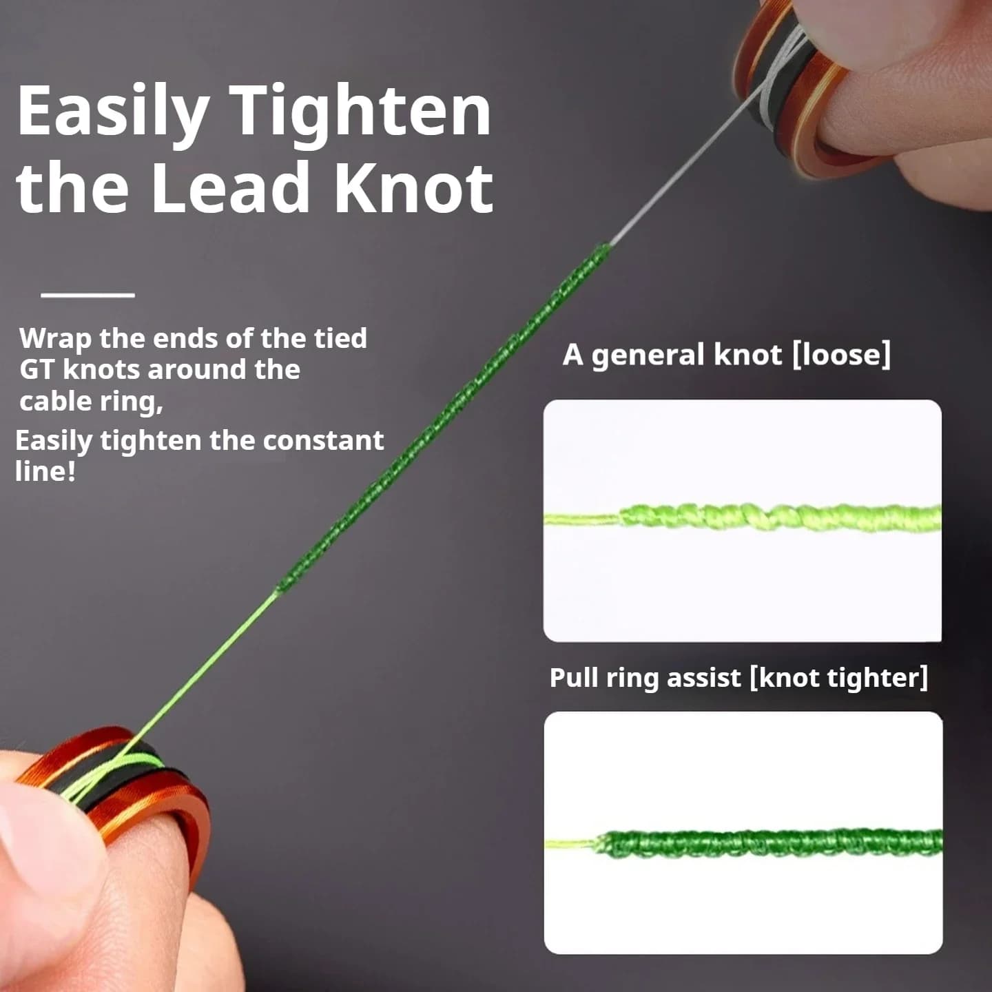 1pc/2pcs Alloy cable ring Fast line cutting Anti-slip Protect hands/fishing reel Tighten the leader knot fishing tools - Image 3