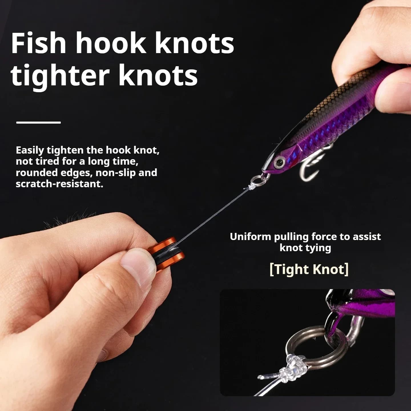 1pc/2pcs Alloy cable ring Fast line cutting Anti-slip Protect hands/fishing reel Tighten the leader knot fishing tools - Image 4