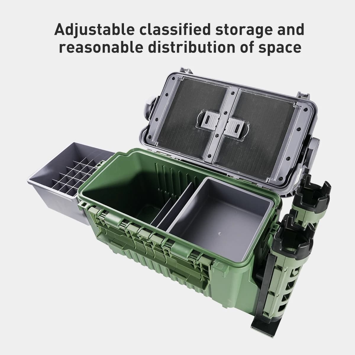 Large Fishing Tackle Box Multifunction Capacity Stand Rod Holder Cup Holder High Quality Plastic Egi Box Fishing Box - Image 3