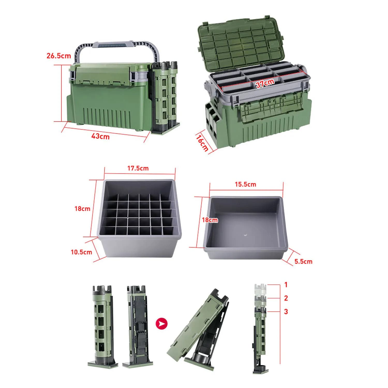 Large Fishing Tackle Box Multifunction Capacity Stand Rod Holder Cup Holder High Quality Plastic Egi Box Fishing Box - Image 5