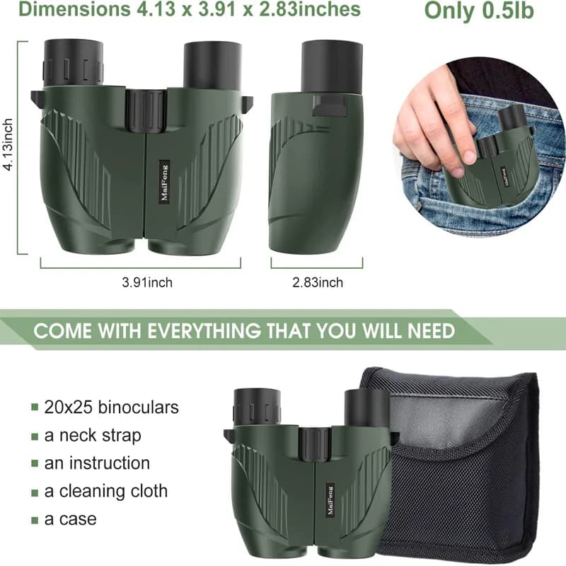 20X25 Binoculars Professional HD Pocket Waterproof Camping Observation Telescope Portable Optical Telescope Outdoor for Hunting - Image 4