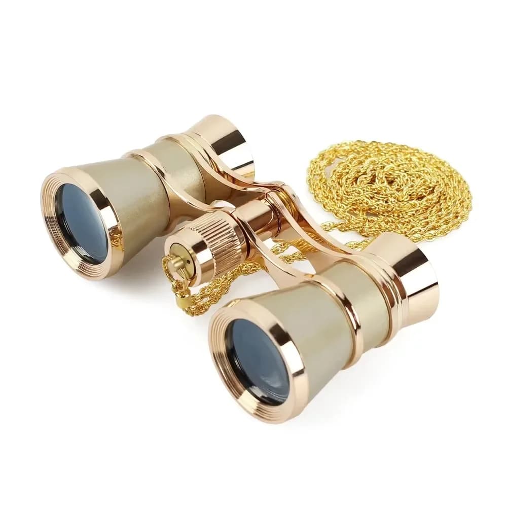 Opera Glasses Binoculars Metal Body With Chain/handle Theater Telescope Women Girls Optical Design Gift Retro Binoculars - Image 5