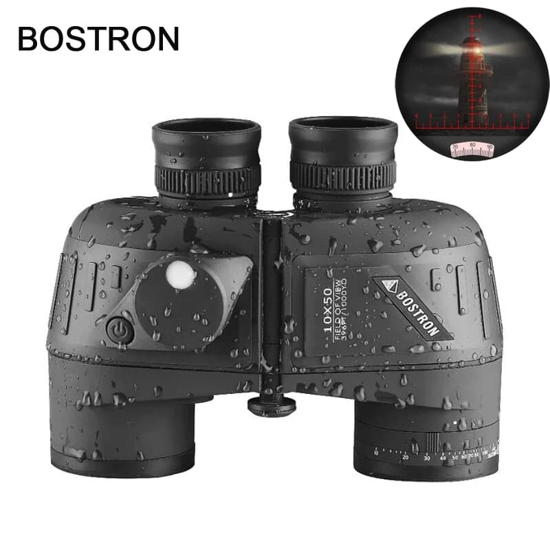 Binoculars 10x50 Marine Military Telescope Adults Waterproof With Rangefinder Compass BAK4 Prism HD Bird Watching For Hunting - Image 1