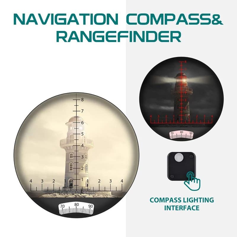 Binoculars 10x50 Marine Military Telescope Adults Waterproof With Rangefinder Compass BAK4 Prism HD Bird Watching For Hunting - Image 2