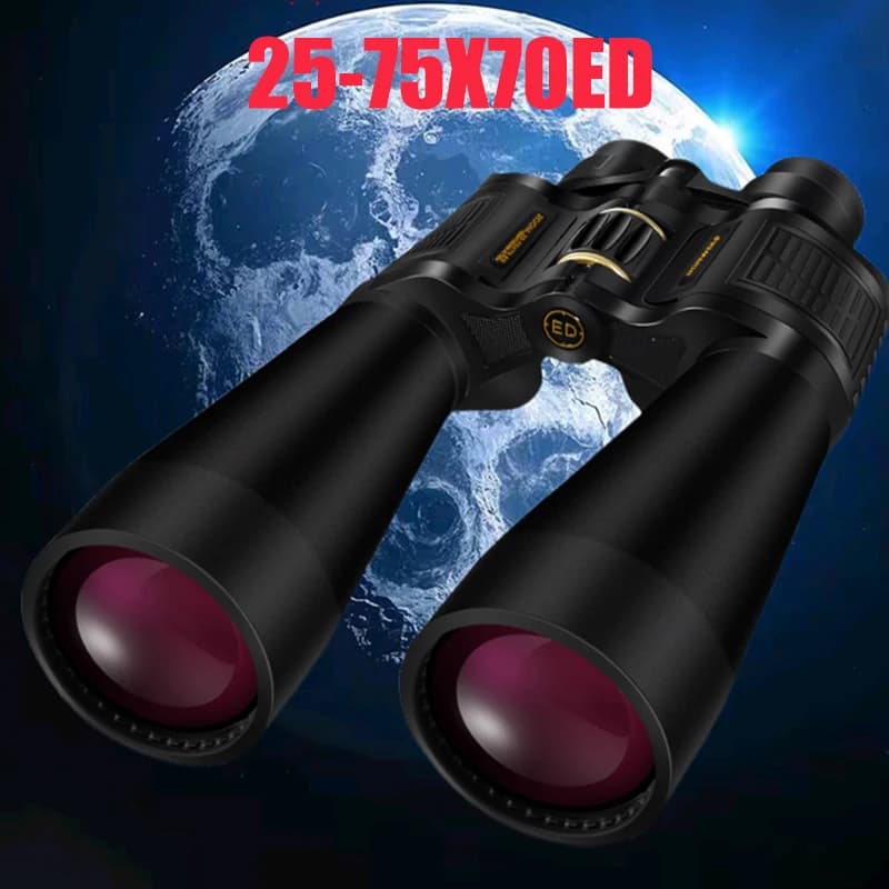 BORWOLF Large Objective lens 25-75X70 Binoculars FMC Optical High Power Hunting Birdwatching Telescope Watching Moon - Image 1