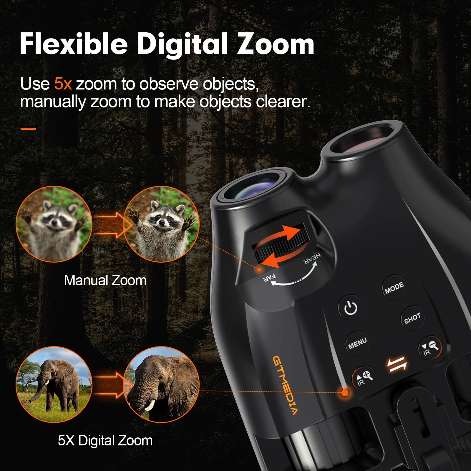 Night Vision Binoculars with Head Mount Goggles Telescope Infrared 300 Meters Darkness Goggles for Hunting Hunting Surveillance - Image 4