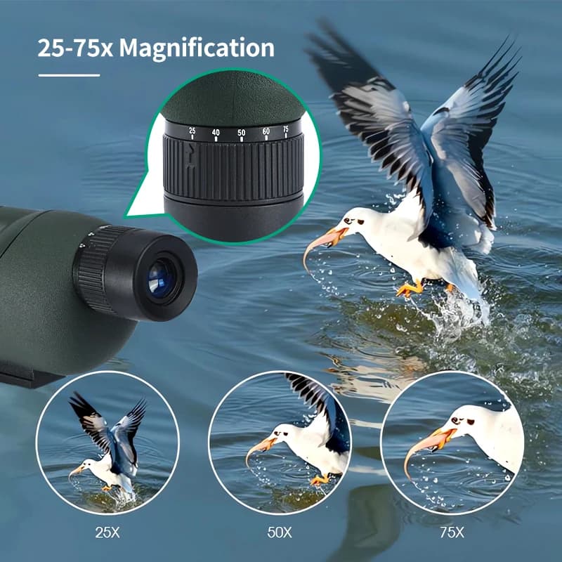 25-75x60 Spotting Scope Zoom Monocular high power telescope Bak4 Prism ED Lens For Outdoor Camping Bird Watching hunting - Image 2