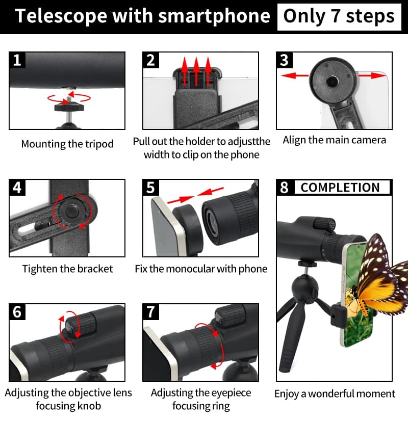 10-30x50 Zoom HD Telescope Monocular Camping Powerful Largo Alcance With Tripod Phone Clip For Watching Bird Hunting Binoculars - Image 5