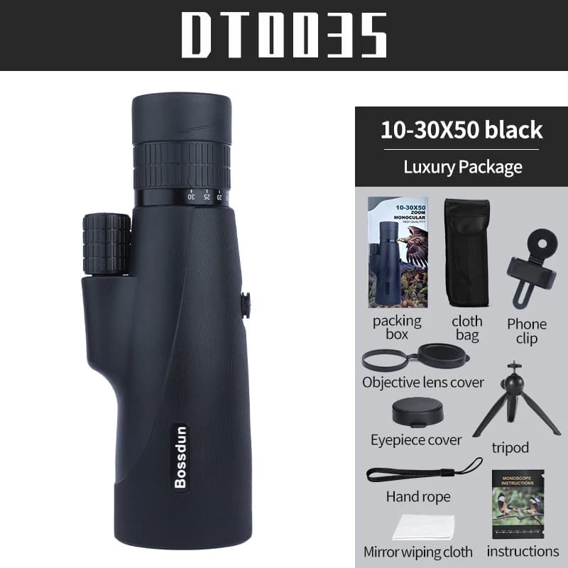 10-30x50 Zoom HD Telescope Monocular Camping Powerful Largo Alcance With Tripod Phone Clip For Watching Bird Hunting Binoculars - Image 6