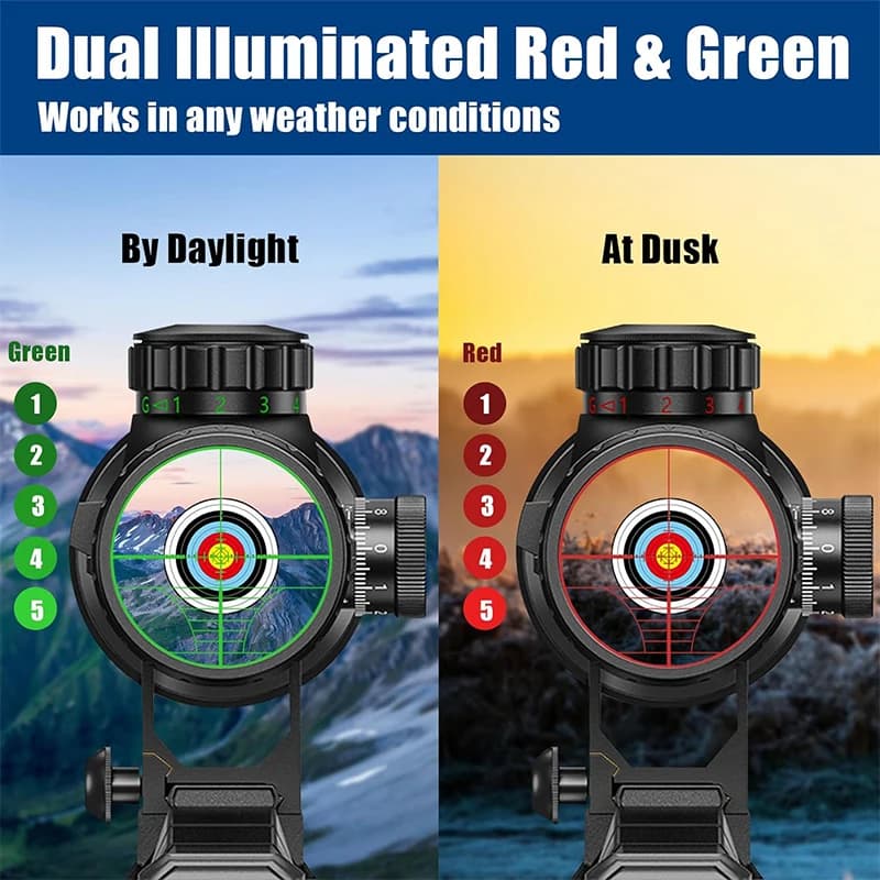 6-24x50 AOE Hunting Scopes Long-Range Scope Illuminated Red/Green Reticle Tactical Optical Sight - Image 2