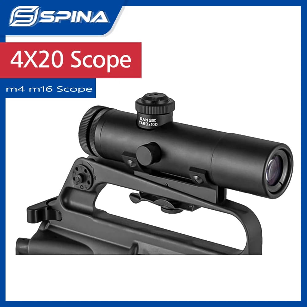 Tactical Hunting HD 4X20 Rifle Scope Sight With BDC Turret Mil-Dot Reticle Classic Retro Style - Image 1