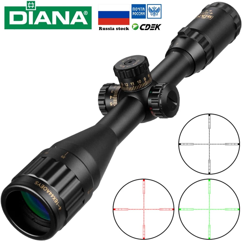 DIANA 4-16x44 Tactical Riflescope Optic Sight Green Red Illuminated Hunting Scopes Rifle Scope Sniper Airsoft Scope Sight - Image 1